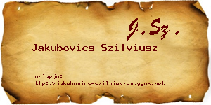 Jakubovics Szilviusz névjegykártya